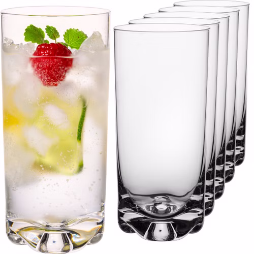 IMPERIAL glass Trinkgläser 6er Set 400ml spülmaschinenfest - Wassergläser aus bleifreiem Crystalline Glas mit gewelltem Boden