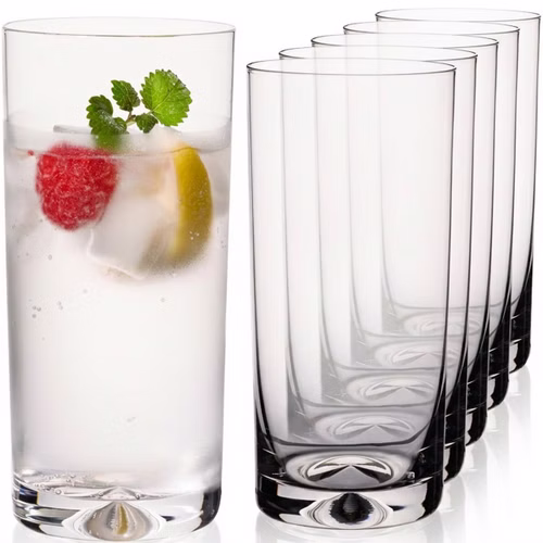 IMPERIAL glass Trinkgläser 6er Set 420ml spülmaschinenfest aus bleifreiem Crystalline Glas mit Design Boden
