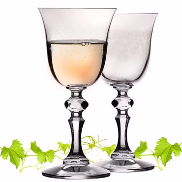 IMPERIAL glass Stilvolle Weißweingläser mit Ornament Verzierung 150ml "Vintage" Set 2-Teilig Weingläser aus Crystalline Glas