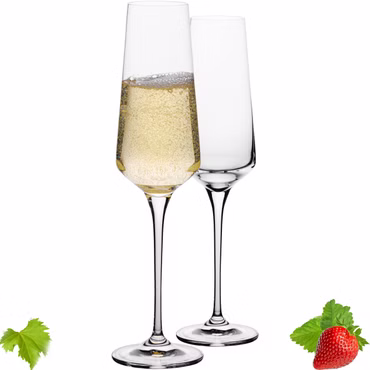 IMPERIAL glass Sektkelche 220ml Serie "Athen" Set 2-Teilig Sektgläser aus Crystalline Glas