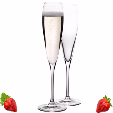 IMPERIAL glass Hohe Sektkelche 140ml (max. 192ml) "Paris" Set 2-Teilig Sektgläser aus Crystalline Glas Spülmaschinenfest