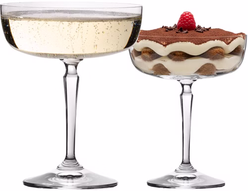 IMPERIAL glass Eckige Sektschalen 260ml Set 2-Teilig "Rio" Champagnergläser aus Crystalline Glas