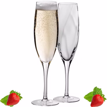 IMPERIAL glass gemusterte Sektkelche 170ml Set 2-Teilig Sektgläser "Glamour" aus Crystalline Glas Handarbeit