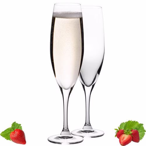 PLATINUX Champagnergläser 180ml (max. 215ml) Sektgläser aus Crystalline Glas Set 2-Teilig Spülmaschinenfest