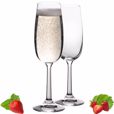 PLATINUX Sektgläser 150ml (max. 180ml) Sektkelche aus Crystalline Glas Set 2-Teilig Spülmaschinenfest