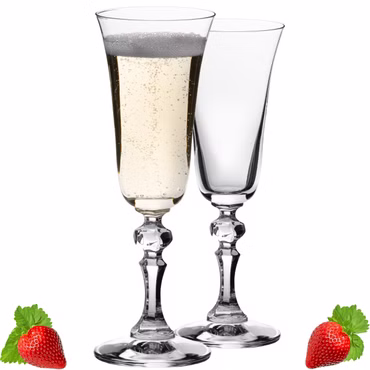 IMPERIAL glass Stilvolle Sektgläser 180ml Serie "Vintage" Set 2-Teilig Sektkelche aus Crystalline Glas Spülmaschinenfest