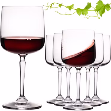 IMPERIAL glass Eckige Weingläser 380ml Set 6-Teilig "Rio" Rotweingläser aus Crystalline Glas
