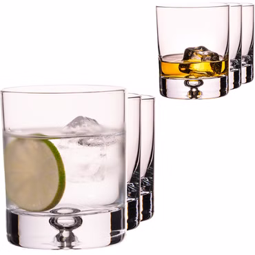 IMPERIAL glass Trinkgläser 6er Set 300ml Allroundgläser aus Crystalline Glas "Lissabon" Wassergläser mit Luftblase im Boden Handmade