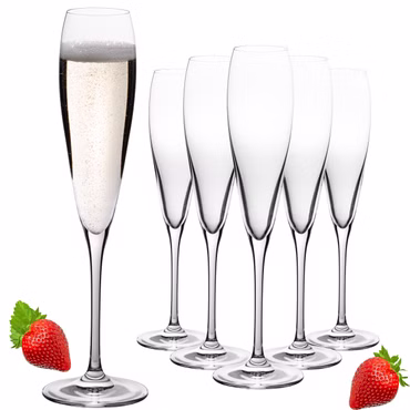 IMPERIAL glass Hohe Sektkelche 140ml (max. 192ml) "Paris" Set 6-Teilig Sektgläser aus Crystalline Glas Spülmaschinenfest