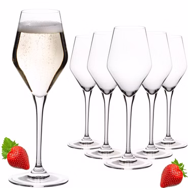 IMPERIAL glass Sektgläser 170ml Serie "Rom" Set 6-Teilig Champagnergläser aus Crystalline Glas Spülmaschinenfest