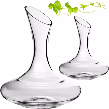 IMPERIAL glass Dekanter 2100ml Set 2-Teilig einkaraffe aus Crystalline Glas Serie "Athen" Weindekanter Handgefertigt