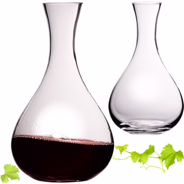 IMPERIAL glass Bauchiger Dekanter 1900ml Set 2-Teilig Weinkaraffe aus Crystalline Glas "Havanna" Weindekanter Handgefertigt