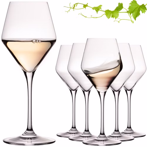 IMPERIAL glass Weißweingläser 370ml Serie "Rom" Set 6-Teilig Rieslinggläser aus Crystalline Glas