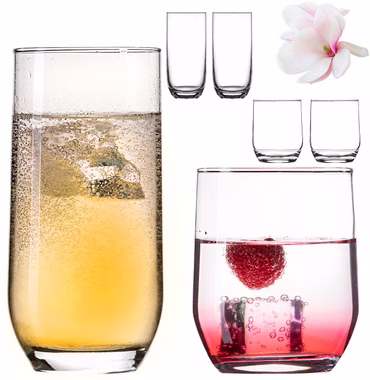 PLATINUX Elegante Trinkgläser aus Glas 240ml & 360ml Set 6-Teilig Wassergläser Spülmaschinenfest