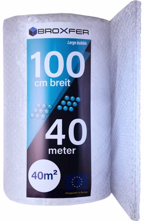 Broxfer Luftpolsterfolie Rolle große Noppen 1m x 40m Polsterfolie für Umzug / Versand 2-schichtig LPF