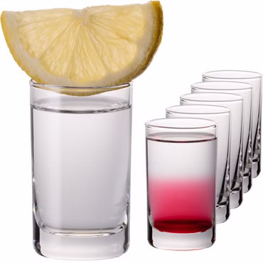 PLATINUX Shotgläser 30ml – 6er Set Schnapsgläser aus Glas – Spülmaschinenfest