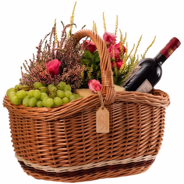 FALKENBERGER Weidenkorb 42x30x24cm "Ida" Flechtkorb mit Henkel Handarbeit Einkaufskorb aus Weide Pilzkorb Marktkorb