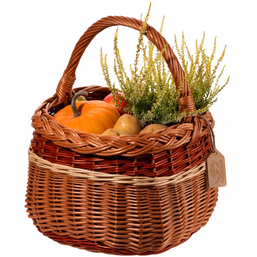 FALKENBERGER Weidenkorb 30x28x39cm "Koralle" Einkaufskorb aus Weide Handarbeit Pilzkorb Marktkorb