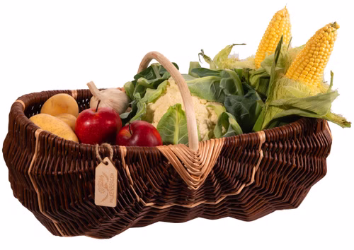 FALKENBERGER Weidenkorb geflochten ca. 46x26x22cm Handarbeit "Andorra" Kartoffelkorb Einkaufskorb aus Weide