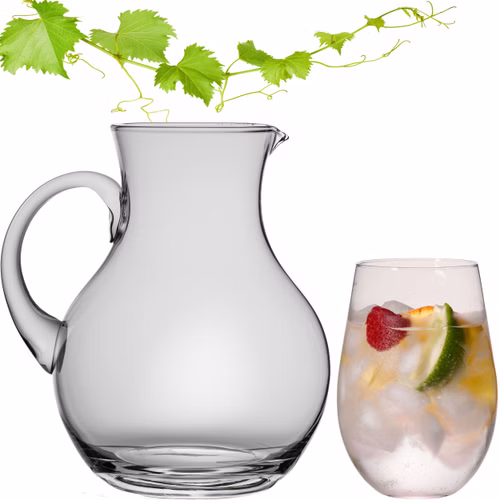 IMPERIAL glass Glaskaraffe mit Gläsern Set 2L und 700ml aus Crystalline Glas "Havanna"