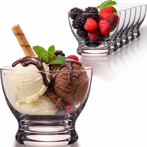IMPERIAL glass Dessertschalen 6er Set 290ml - Dessertgläser aus Glas standfest mit dickem Boden, spülmaschinengeeignet
