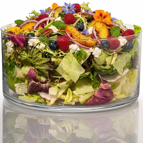 IMPERIAL glass Glasschüssel 24cm - Salatschüssel aus Crystalline Glas, handgefertigt spülmaschinenfest
