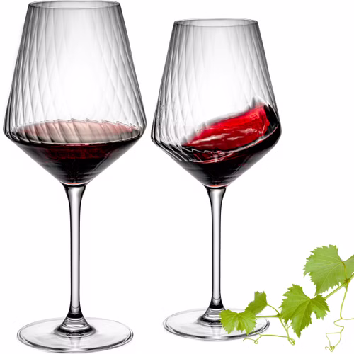 IMPERIAL glass geriffelte Bordeauxgläser 2er Set aus Crystalline Glas "London" 580ml Spülmaschinenfest