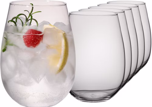 IMPERIAL glass Trinkgläser Set 6 Stück - bauchige Wassergläser 570ml aus Crystalline Glas "Havanna" Spülmaschinenfest