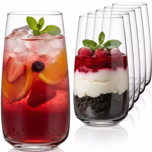 IMPERIAL glass eckige Trinkgläser 730ml Set 6 Stück aus Glas "Milano" spülmaschinenfest