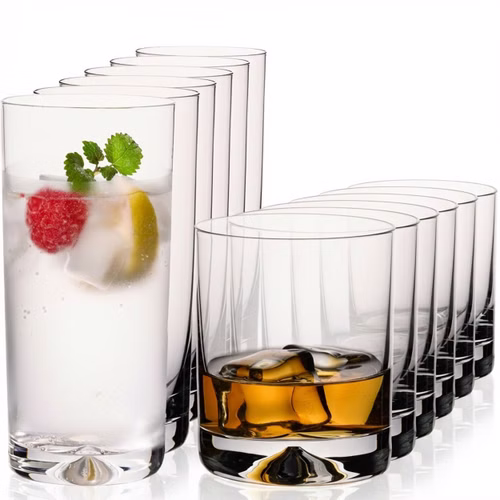 IMPERIAL glass Trinkgläser Set 12-teilig 420ml & 360ml bleifreies Crystalline Glas, spülmaschinenfest