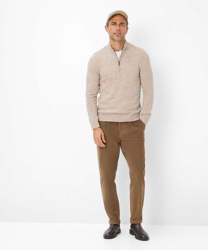 Brown Brax Style Steffen BRAX Pullover In Sportlicher Tweed-Optik