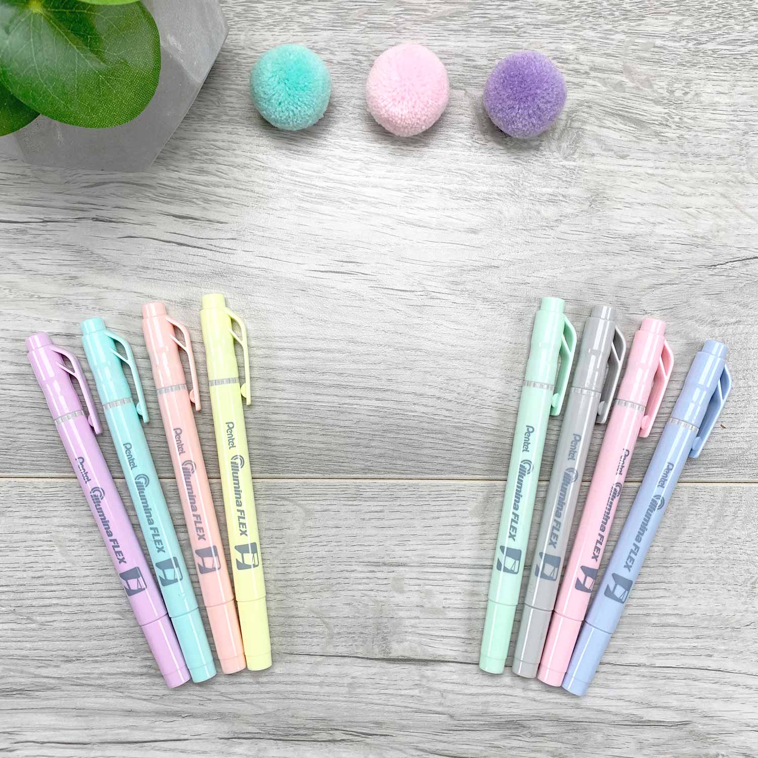 4er Set Pentel Illumina FLEX Textmarker in Pastellfarben
