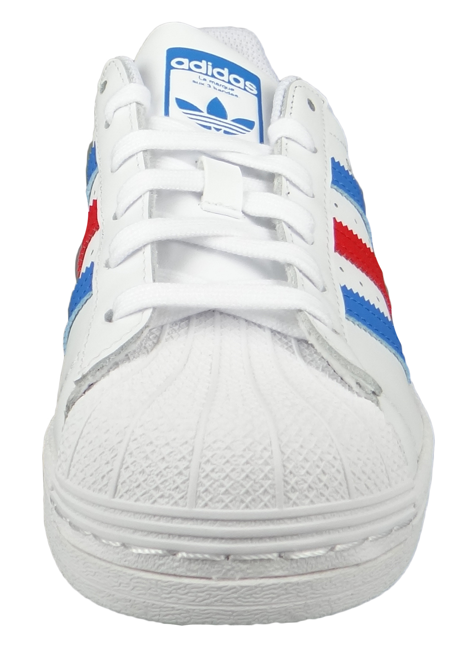 Adidas Originals Dames Faible Sneaker Superstar H68095 blanc white-true  blue gold metallic cuir | Boutique en ligne plentyShop LTS