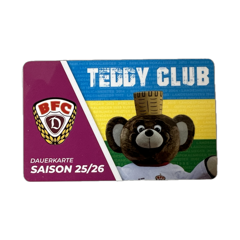 DAUERKARTE TEDDYkarte 25/26 DAUERKARTE TEDDYkarte 25/26