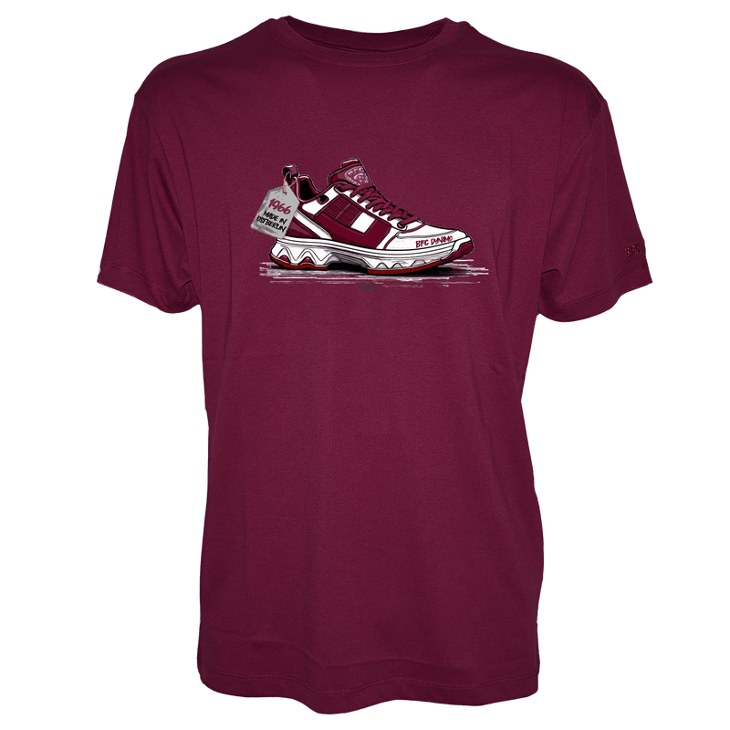 T-Shirt Turnschuh weinrot