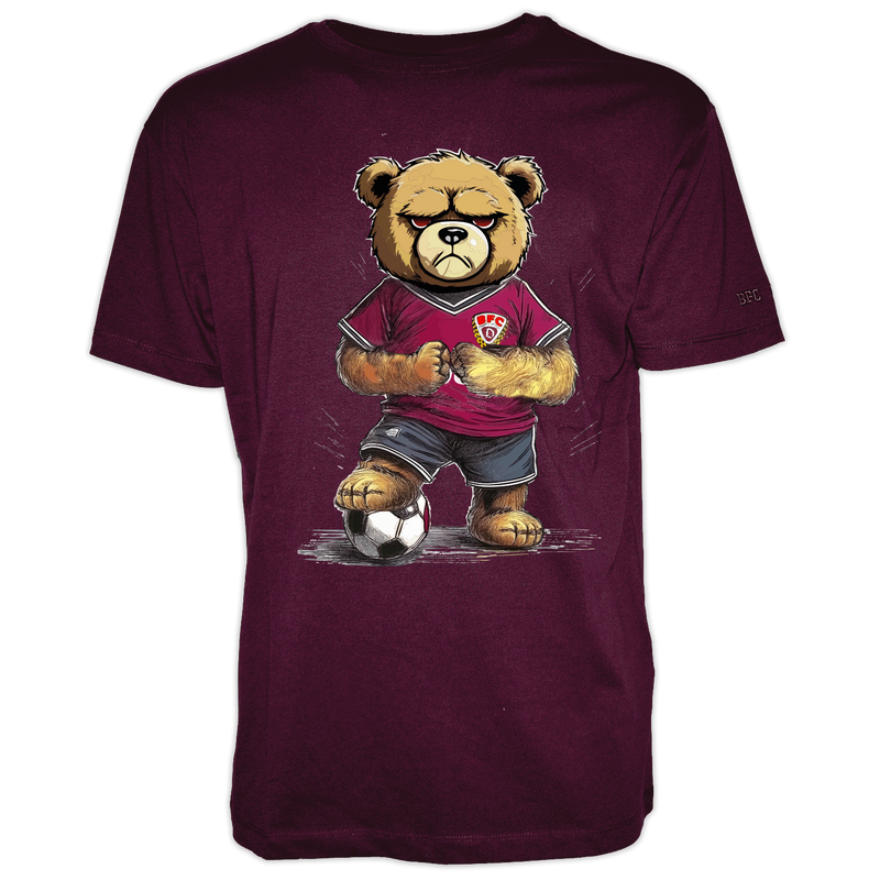 T-Shirt Angry Bär Fußball weinrot T-Shirt Angry Bär Fußball weinrot