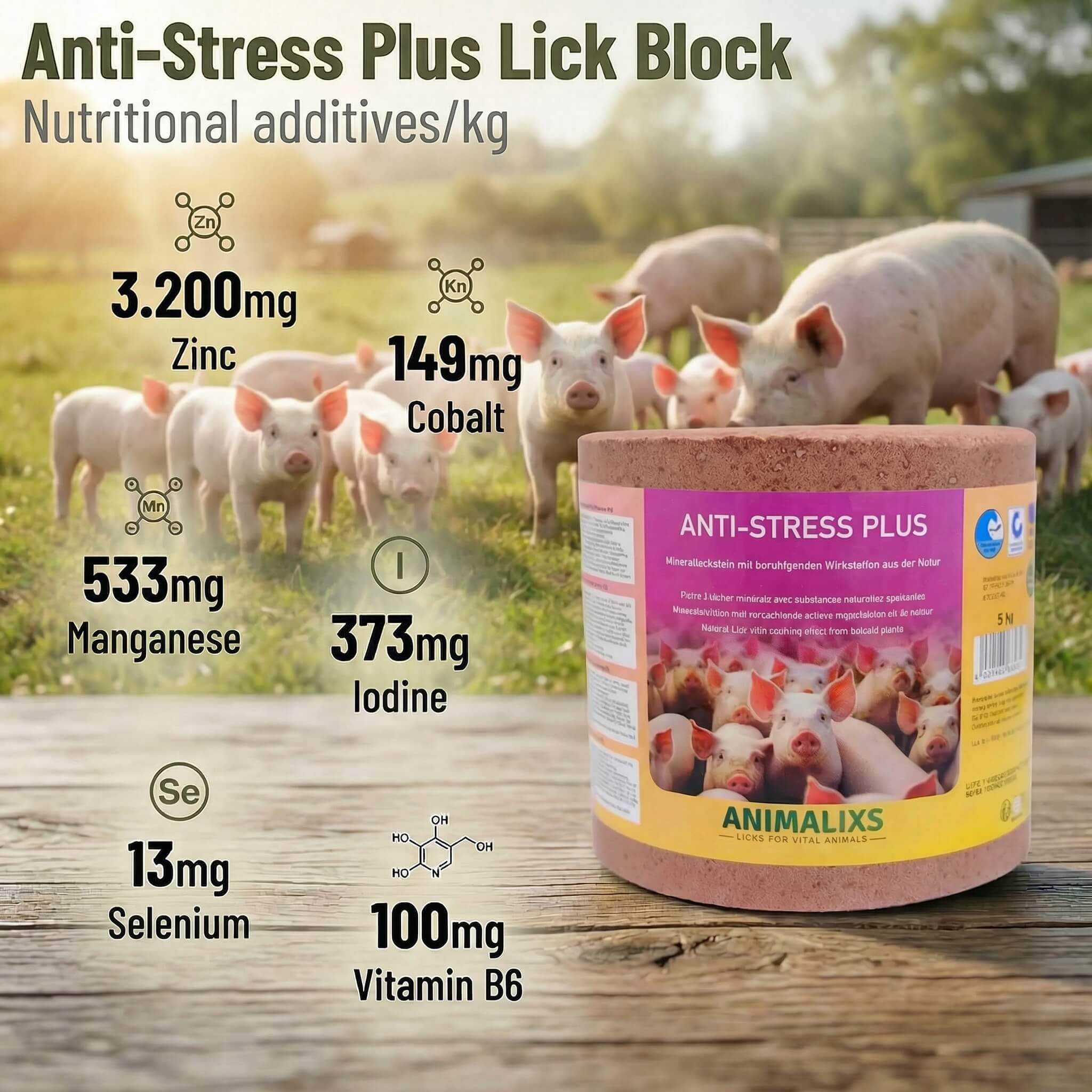Anti-Stress Plus Lick Block for Pigs