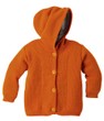 Disana 32106XX - Strick-Kapuzen-Jacke Wolle orange Disana 32106XX - Strick-Kapuzen-Jacke Wolle orange