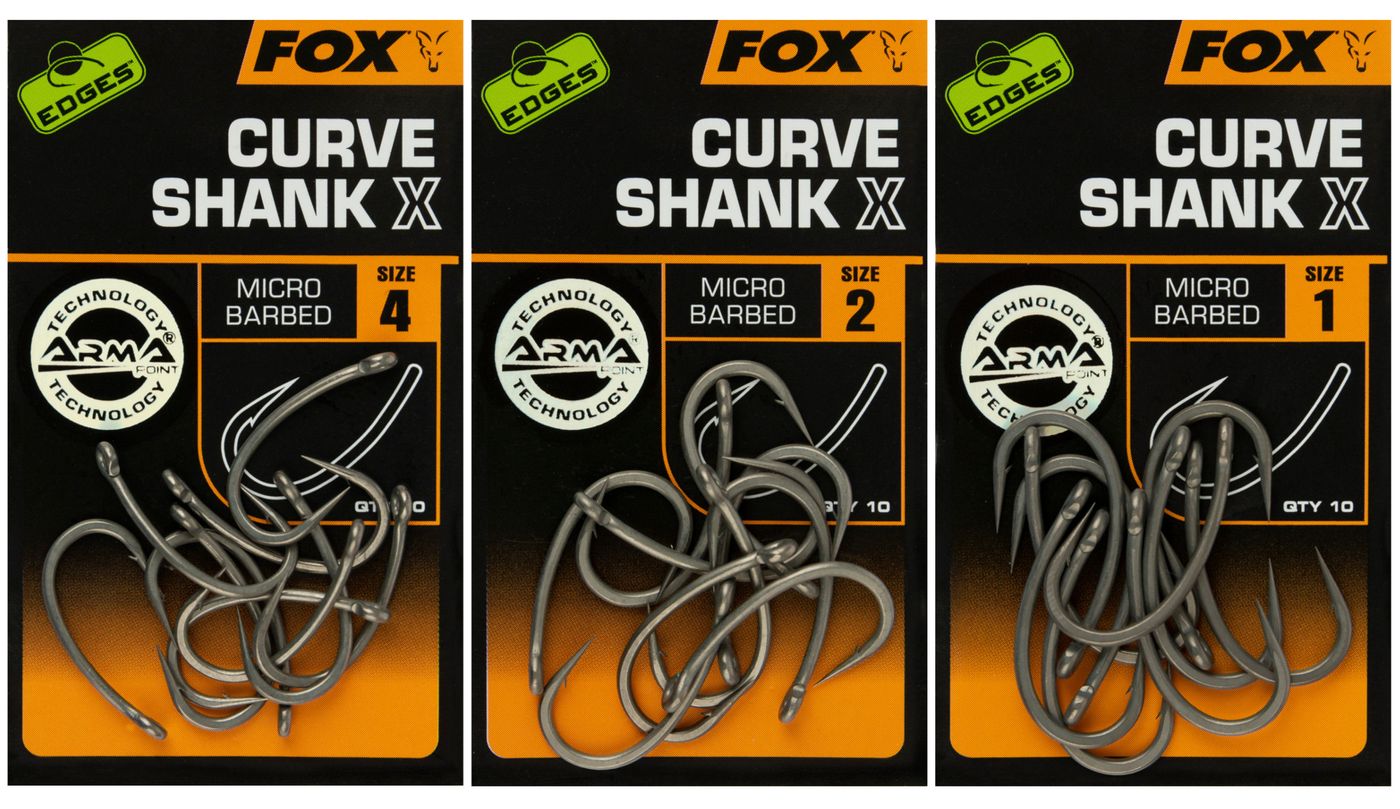 Curve Shank X size 2 Fox Edges Angelhaken Karpfenhaken