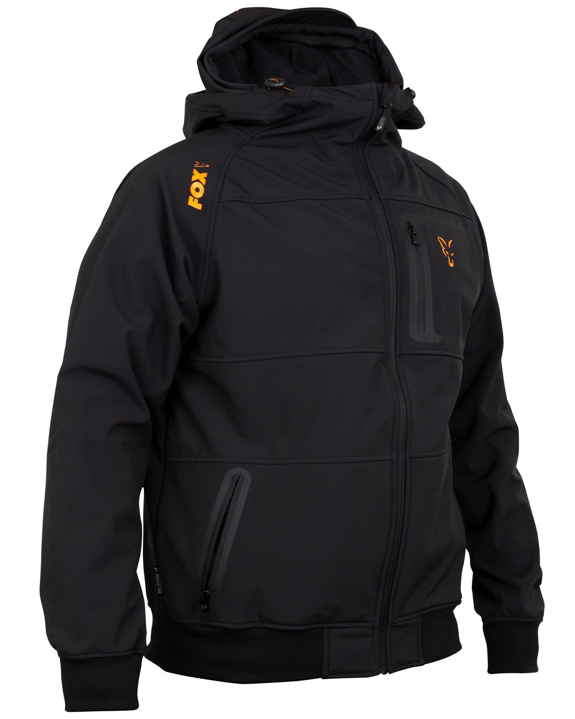 fox hoodie black orange