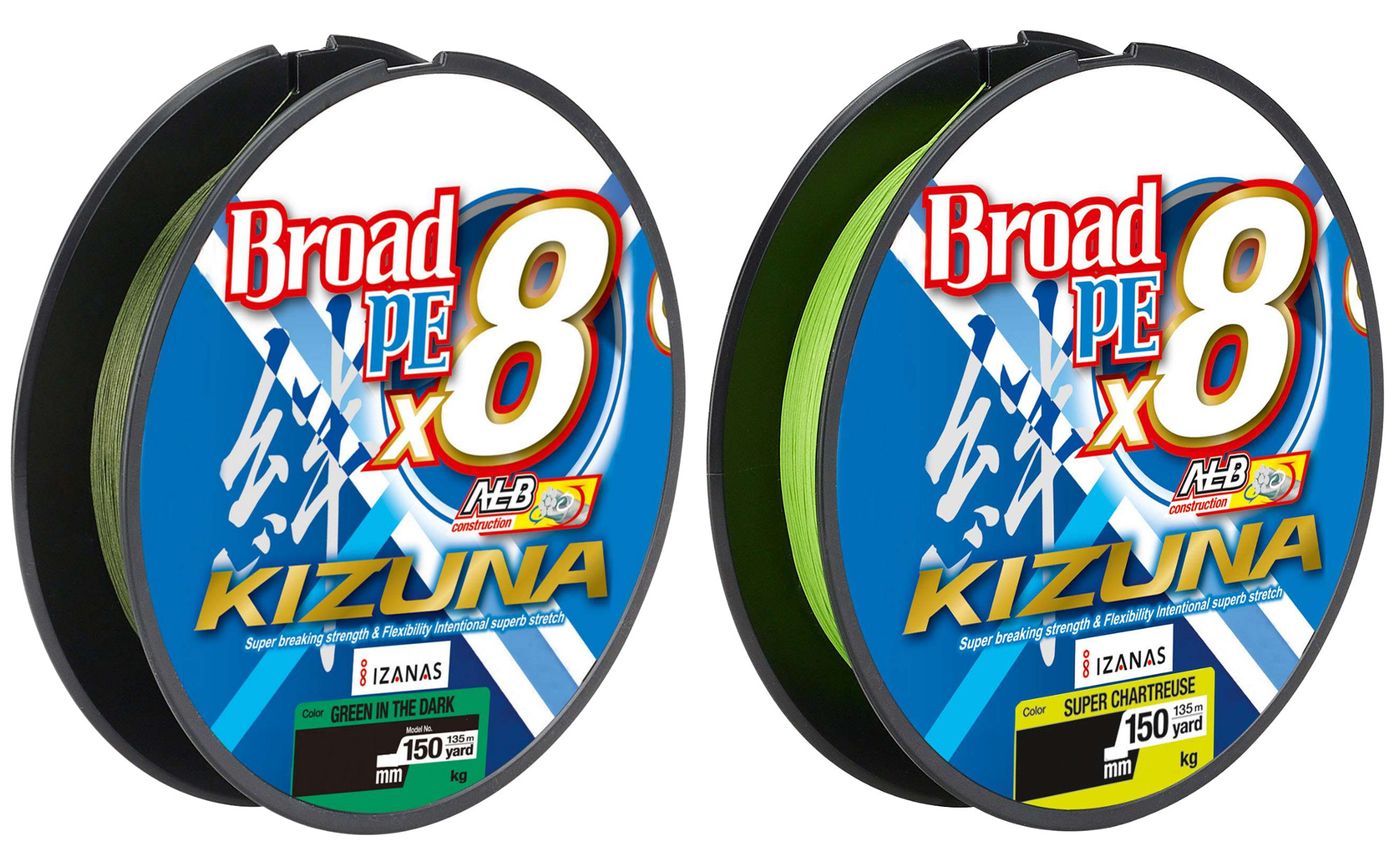 Owner Kizuna X8 PE 135m Chartreuse Braided Fishing Line