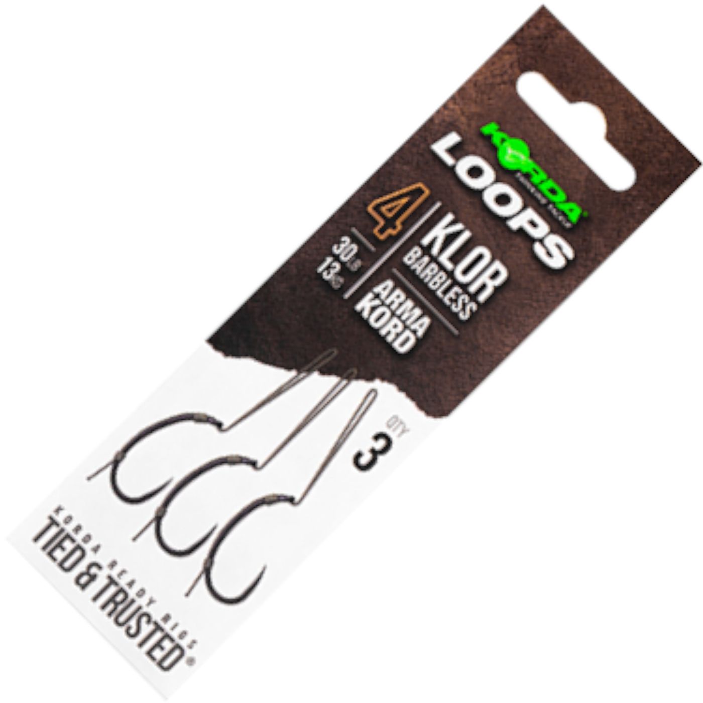 Korda Loop Rigs Klor Barbless - 3 Karpfenmontagen