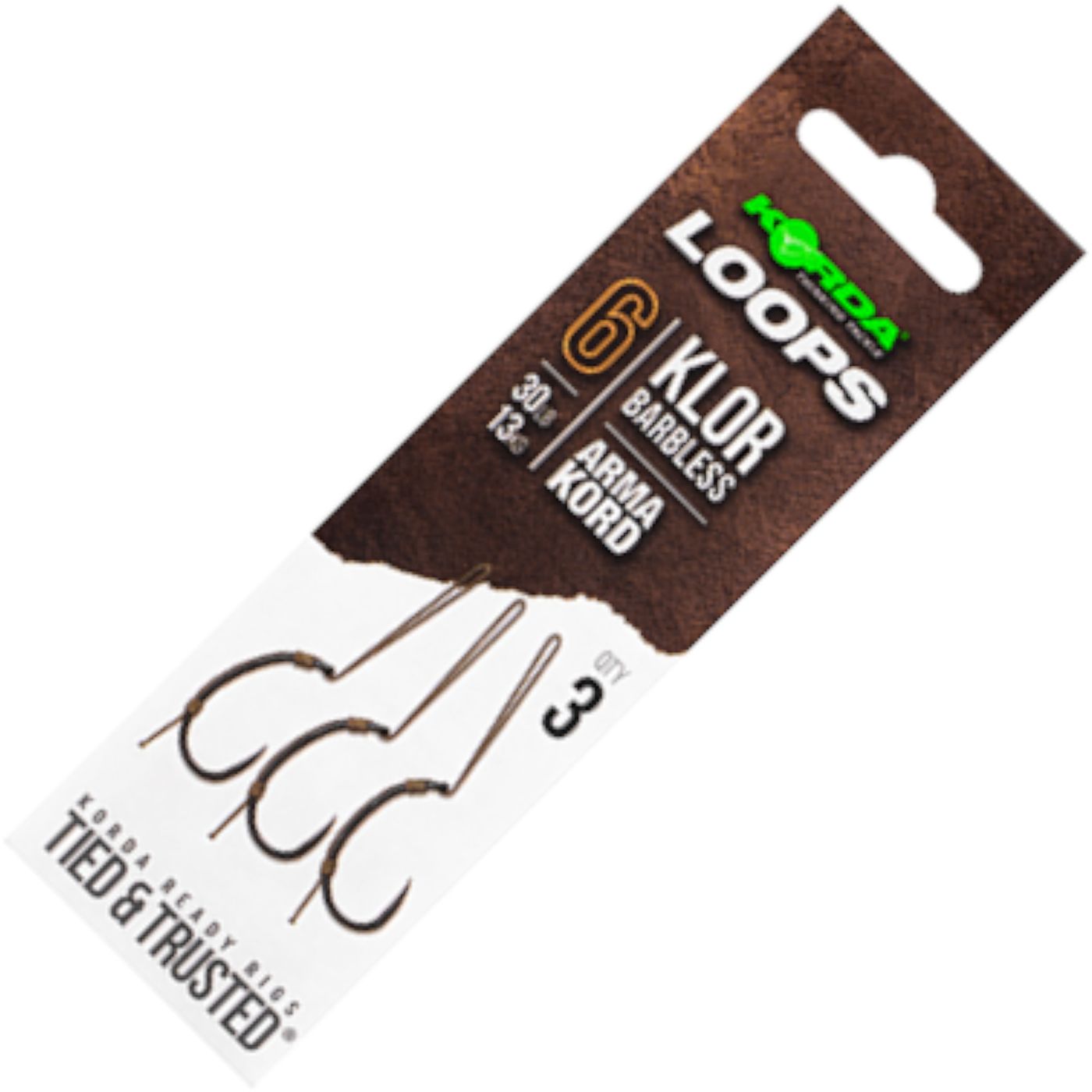 Korda Loop Rigs Klor Barbless - 3 Karpfenmontagen