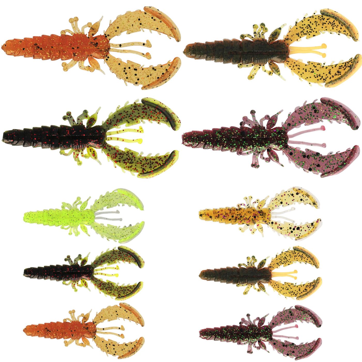 Leurres Souples Westin Crecraw Slim – 6 Pièces – Clear Water Mix – 5,5 Cm – Flottants