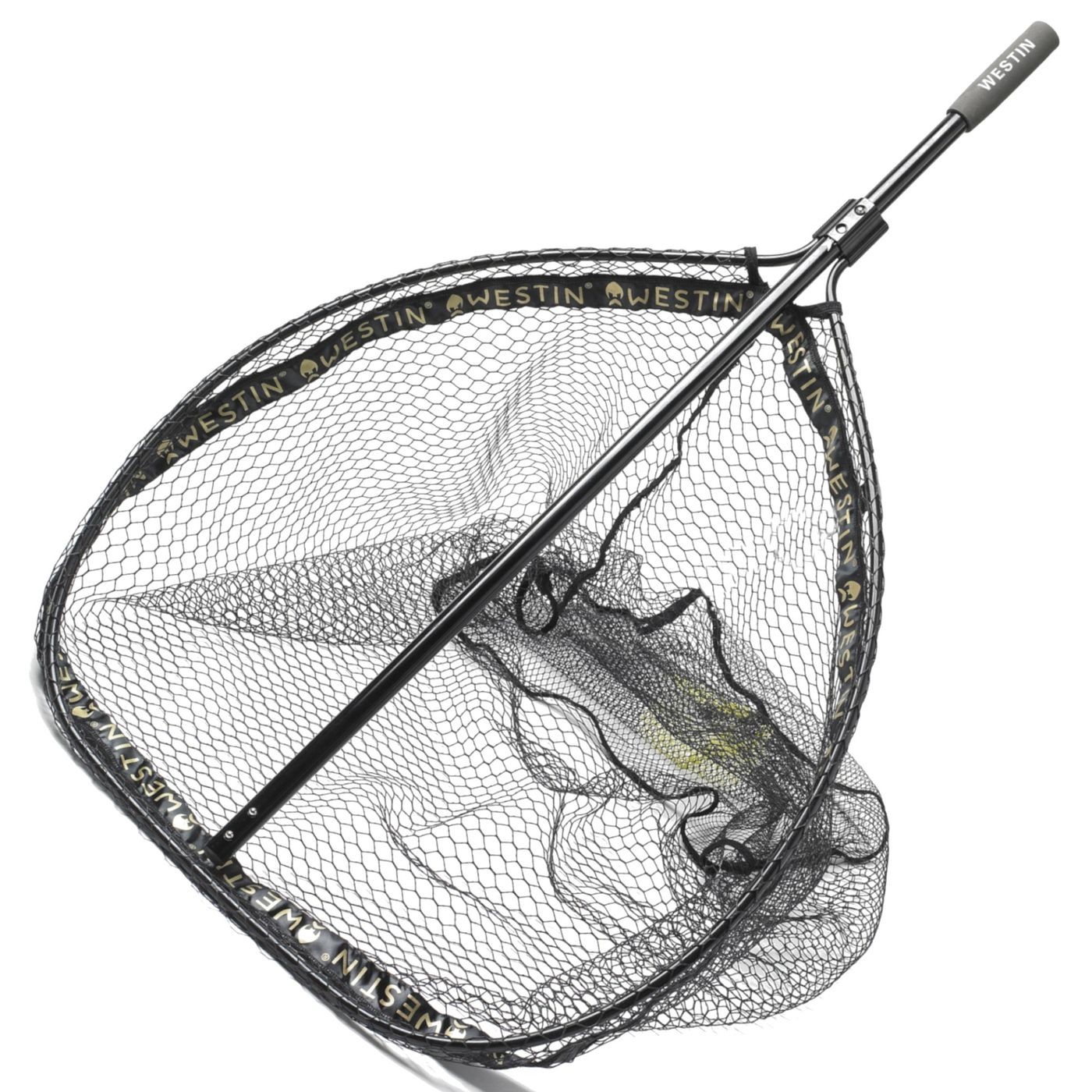 Westin CR Landing Net Large – Rete Da Sbarco Per Pesca Resistente, Colore Nero